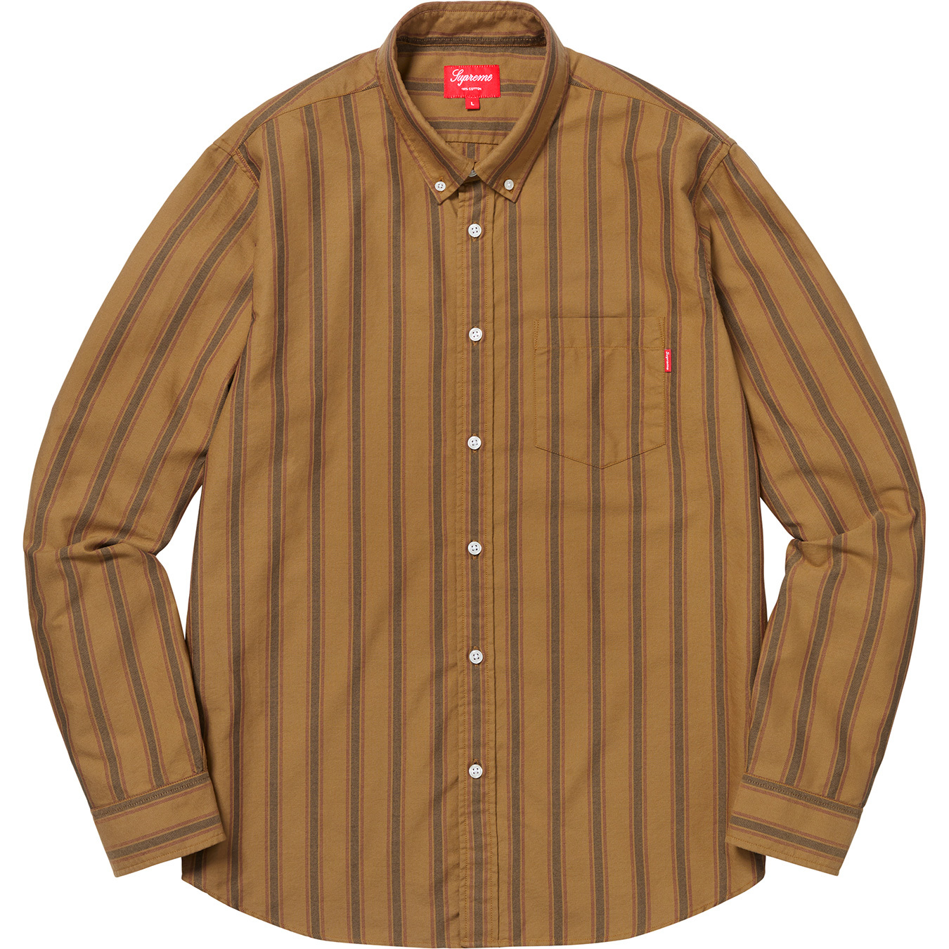 Supreme Oxford Shirt FW18 Gold Stripe - Novelship